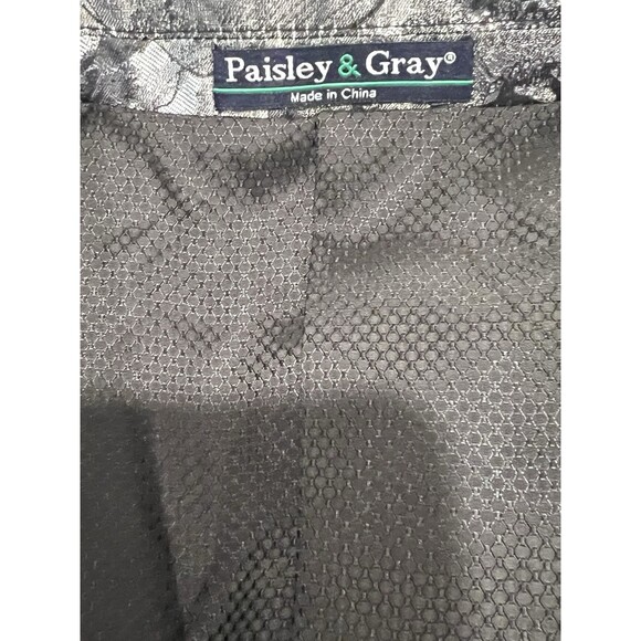 Paisley & Gray Blazer Men Size 42R Slim Fit Floral Shimmer Silver Preppy Elegant - Picture 13 of 15